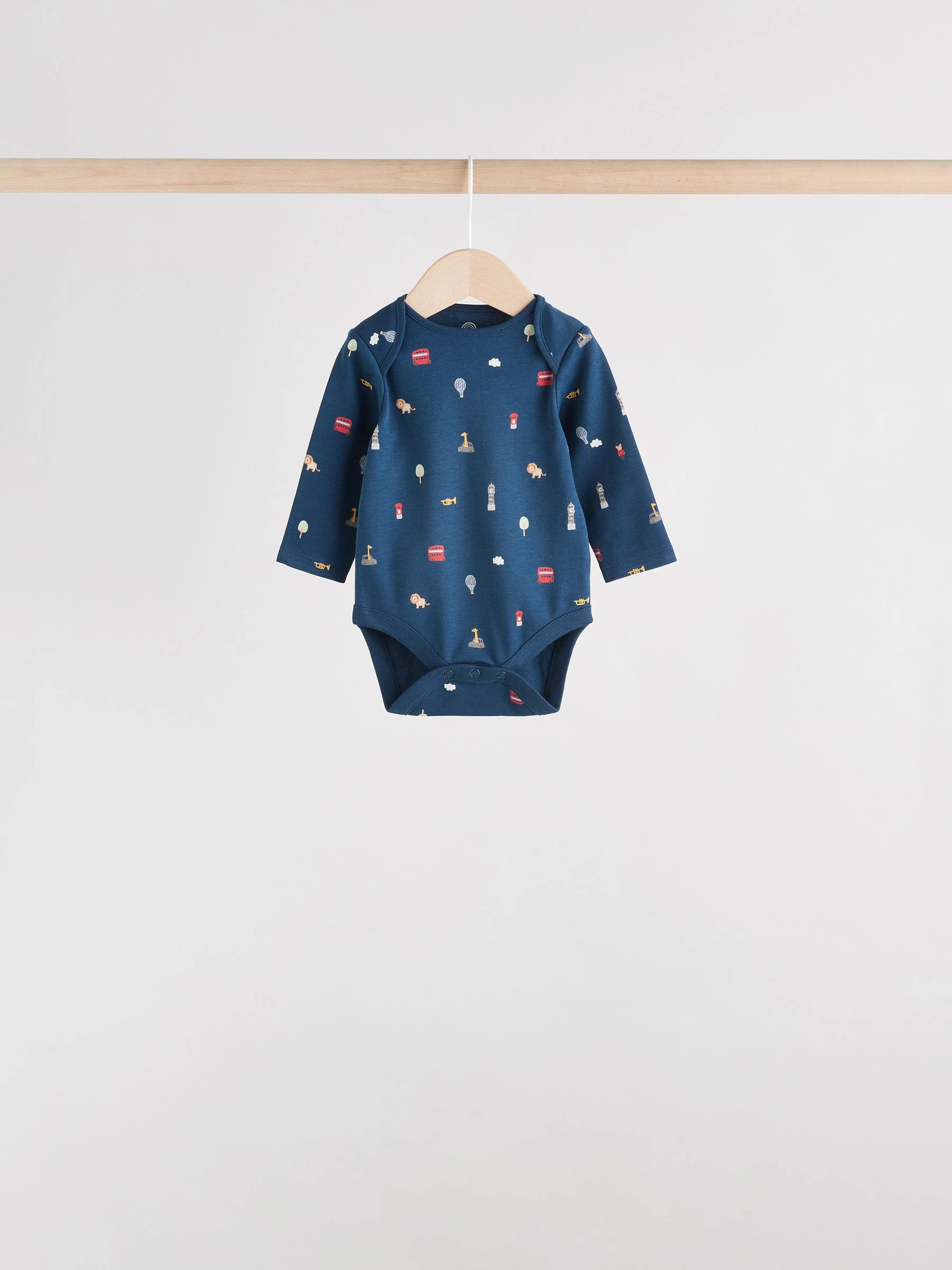 Rood - Baby London Long Sleeve Bodysuits 5 Pack