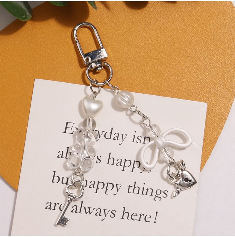 Jenorey - Vliegend Hart Slot & Sleutel Acryl Legering Tashanger Sleutelhanger