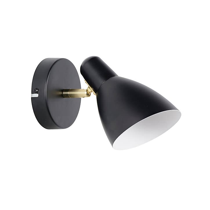 Spot mural Marcel IP20 E14 15W H.14 x L.10 x P.20 cm métal noir mat Corep