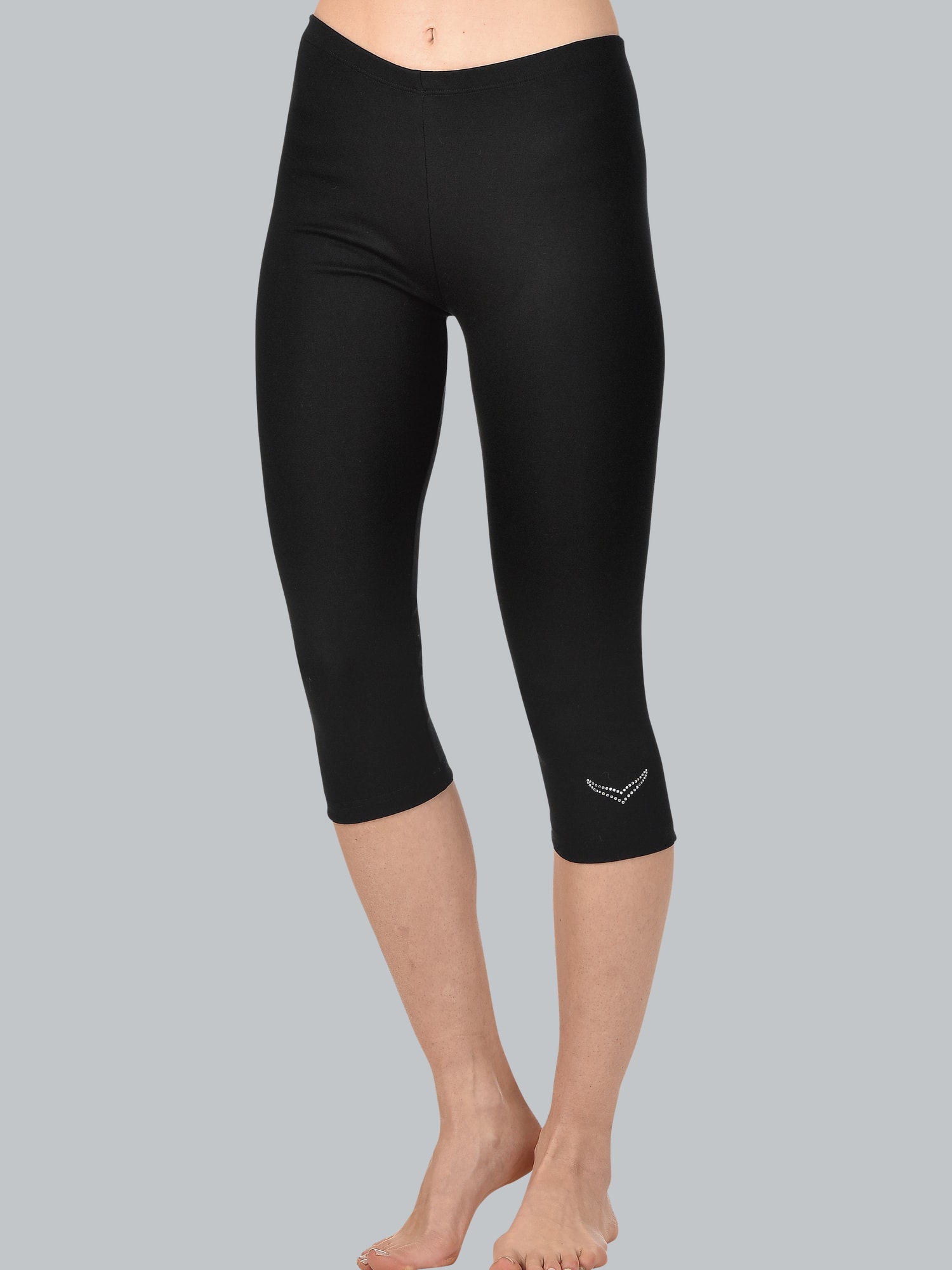 Leggings 3/4 mit Swarovski® Kristallen Schwarz