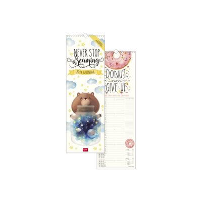 Legami - Calendrier mensuel 2024 - 16 x 49 cm - aphorismes