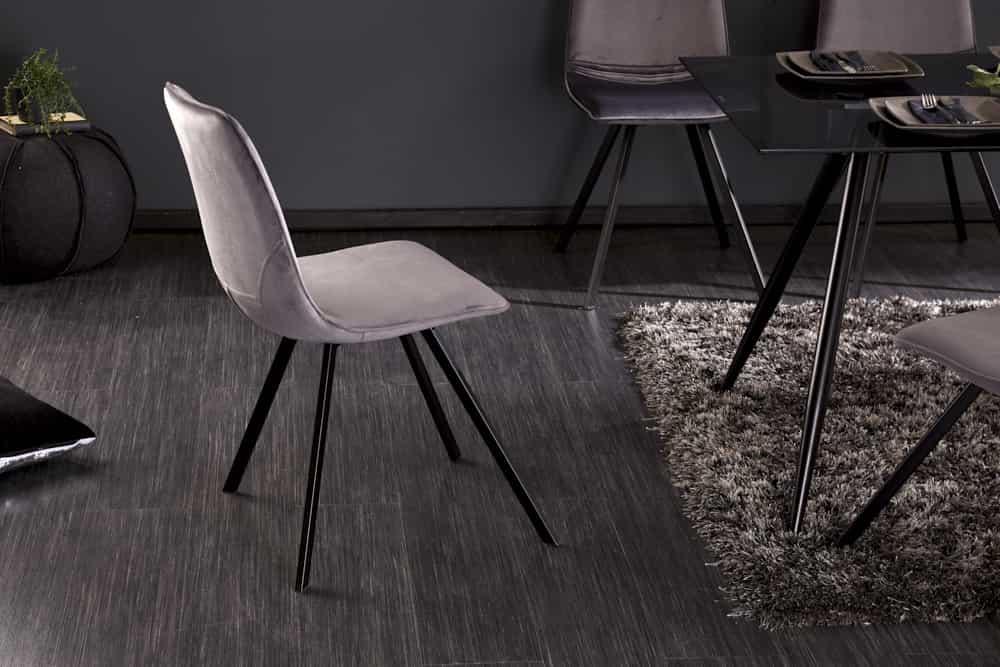 Retro Stuhl AMSTERDAM CHAIR dunkelgrau Samt Designklassiker