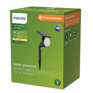 Philips solar sokkellamp Jivix zwart