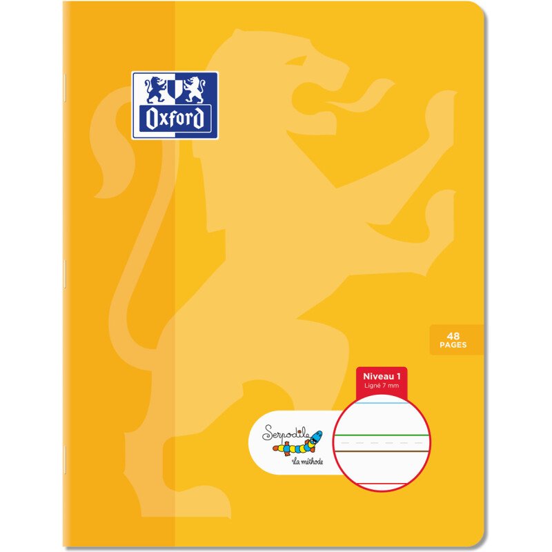 Cahier Oxford Serpodile Agrafe 170X220 48P Ligne 7Mm Niveau1 Orange
