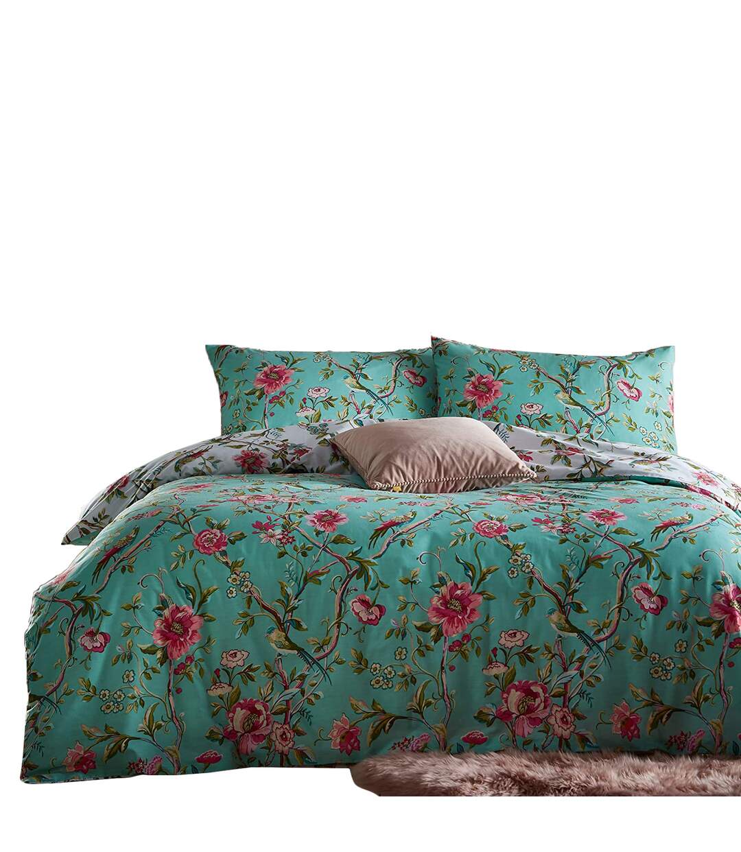 Furn - Parure de lit CHINOISERIE (Jade vif) - UTRV2138