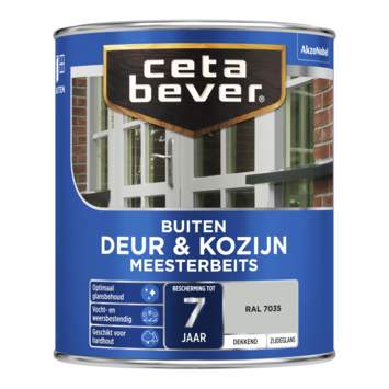 CetaBever Meesterbeits Deur & Kozijn zijdeglans dekkend RAL 7035 lichtgrijs 750 ml