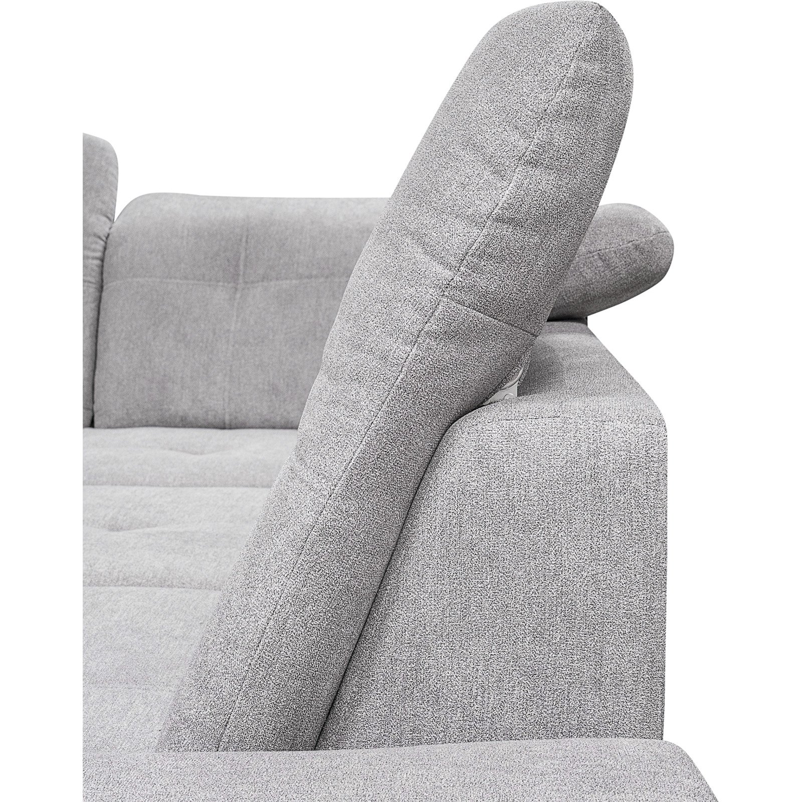 Ecksofa Dream Stoff hellgrau, Ottomane links