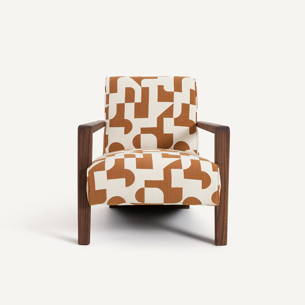 AM.PM<br>Poltrona de nogueira maciça, tecido jacquard, Sanami