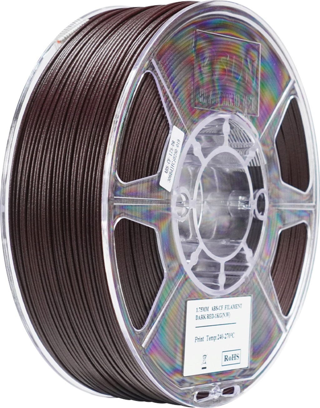 eSUN  ABS-CF Dark Red, 1,75 mm / 1000 g    ABS mit Kohlefasern