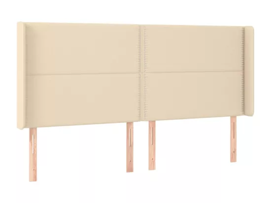 Tête de lit avec oreilles Crème 163x16x118/128 cm Tissu
