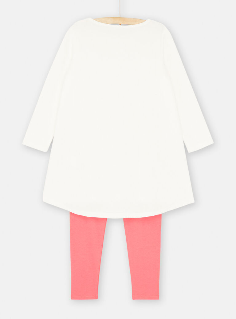 Ensemble pyjama écru et rose