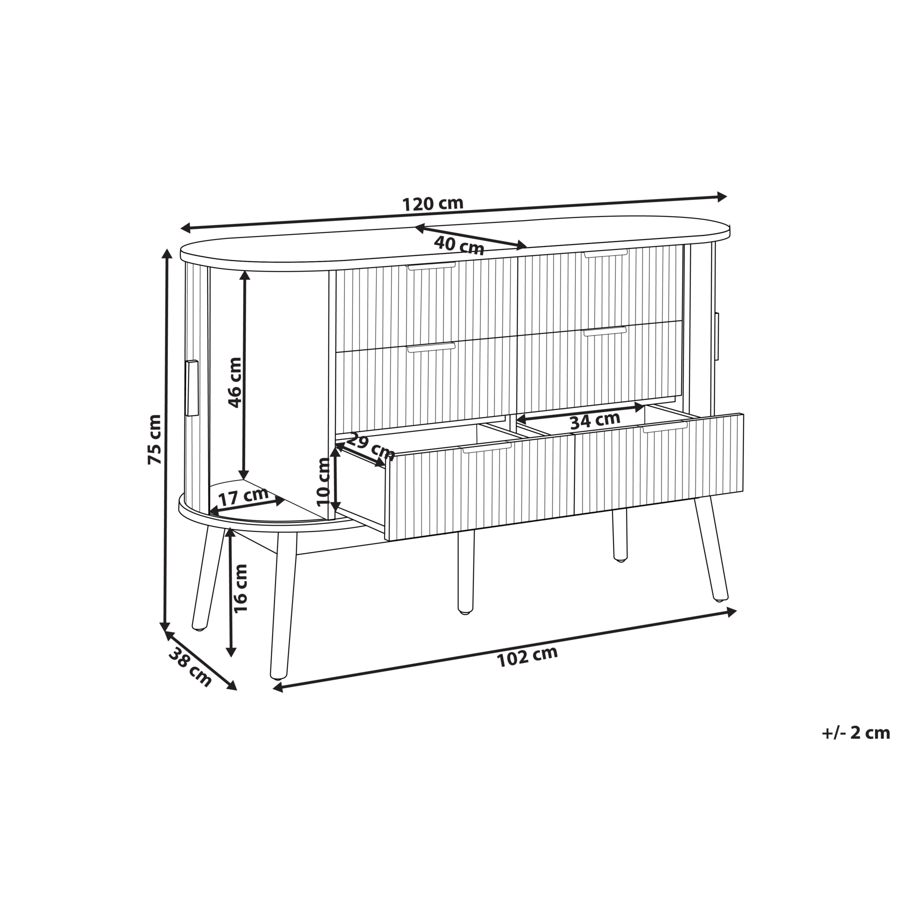 Beliani - SELAH - Dressoir - Lichthout - MDF
