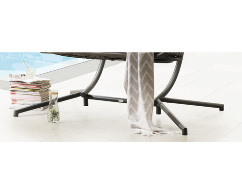 Destiny Coco Double Relax hangstoel, polyrattan antraciet, inclusief aluminium frame en kussens