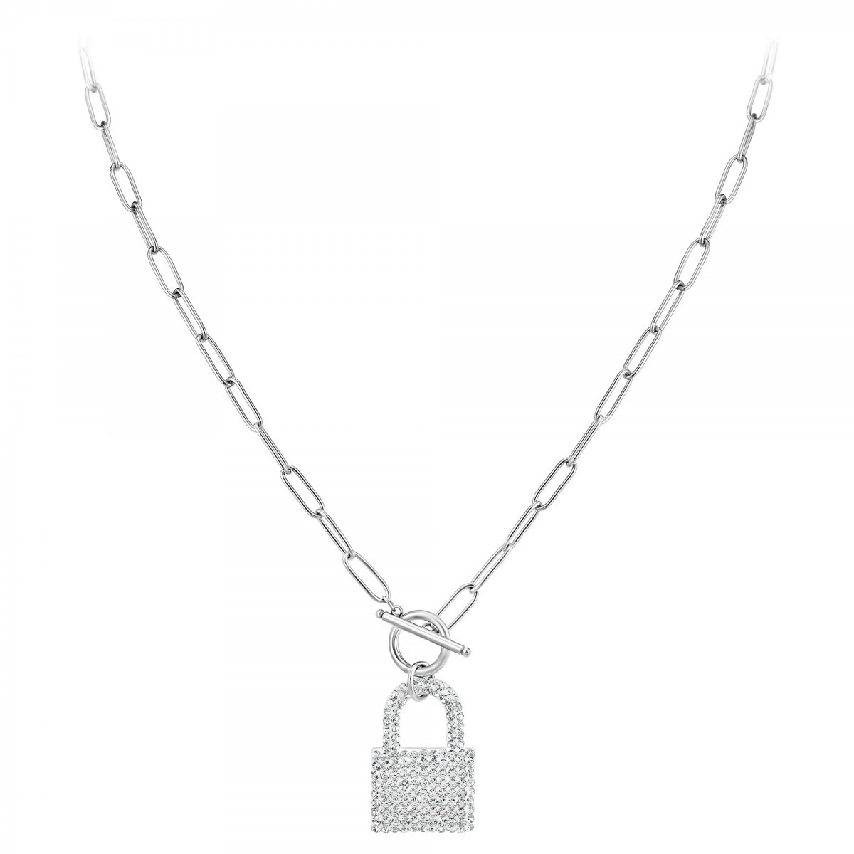Collier cadenas SC Crystal orné de Cristaux scintillants