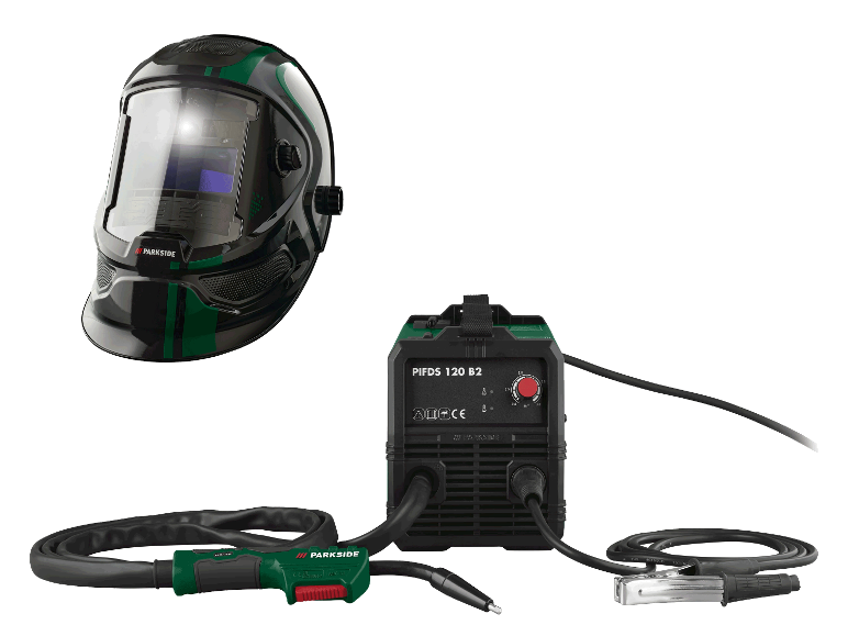 Inverter lasapparaat met automatische laskap