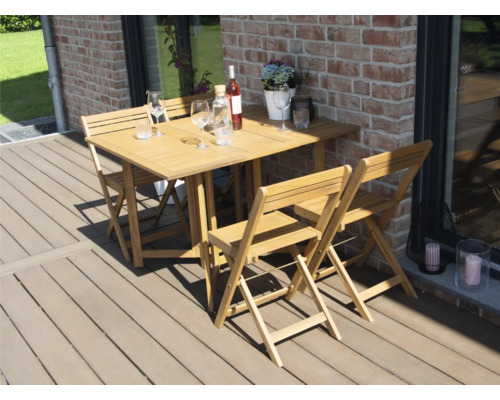 Balkonset met 4 stoelen en opvouwbare tafel