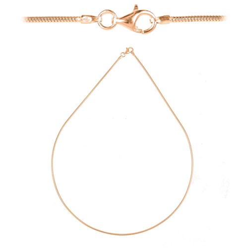 Chaine serpent argent plaqué or rose 80