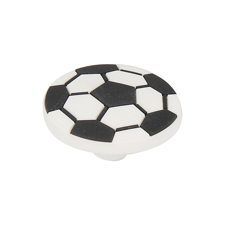 Bouton de meuble Edern ballon de football noir et blanc Ø4.8cm x l.4.8 x .P..2.3cm