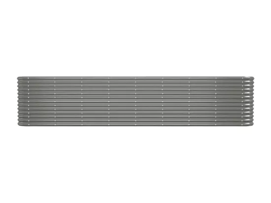 Lit surélevé de jardin Acier enduit de poudre 332x40x68 cm gris