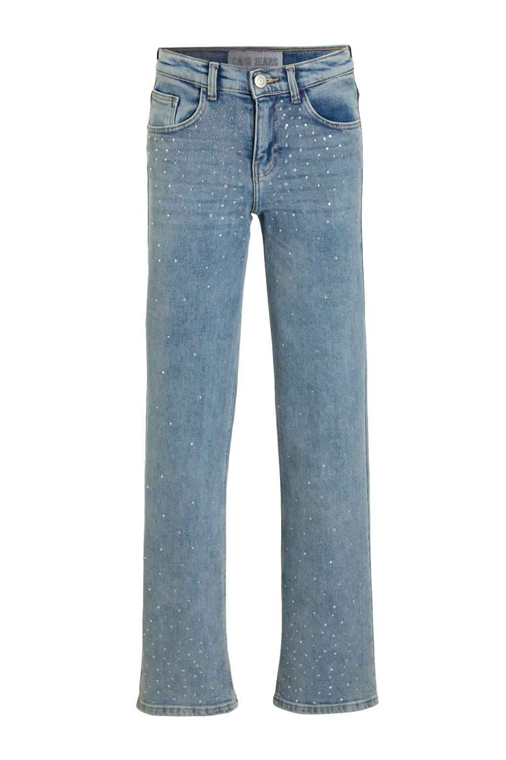 Cars high waist straight leg jeans YARA met all over print rhinestone blue
