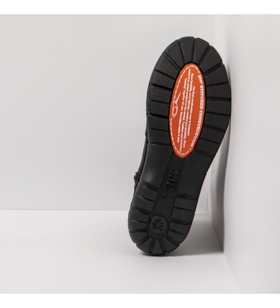 Botas de tornozelo Art em couro preto
