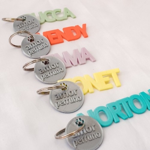 Chaveiro personalizado Seron com estampa de gato e verde menta