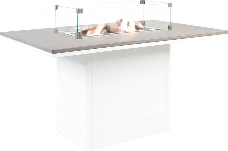 Cosiflow - Vuurtafel Square - Zwart - Teak - Aluminium
