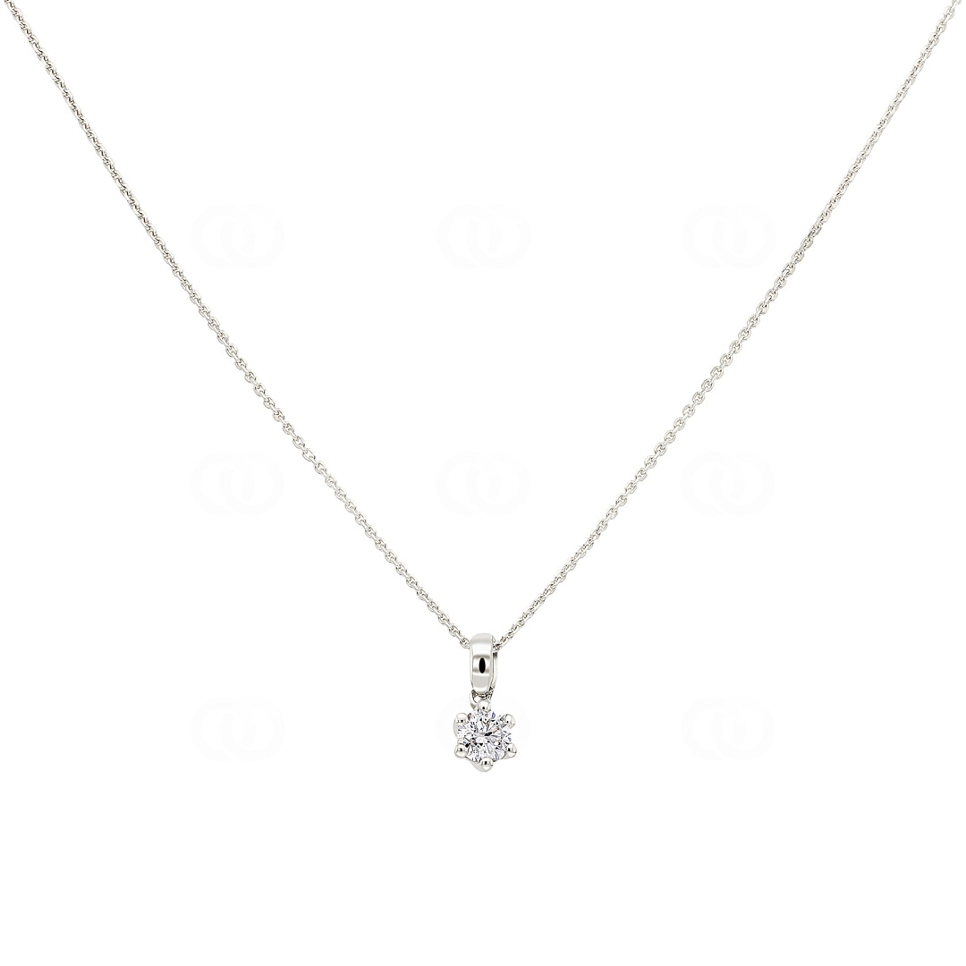 Collier mit Anhänger 750/18 K Weissgold mit Diamant 0.15 ct H/si