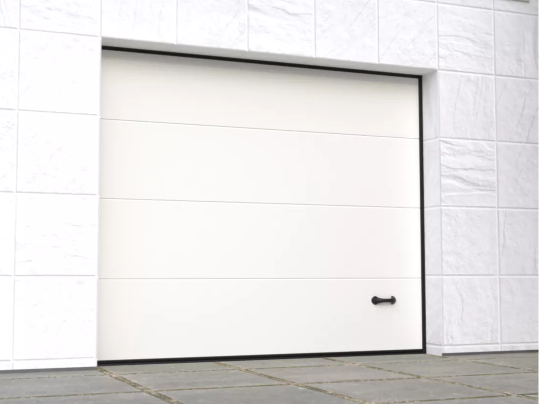 Porte de garage sectionnelle sur mesure lisse blanche - ASINARIA