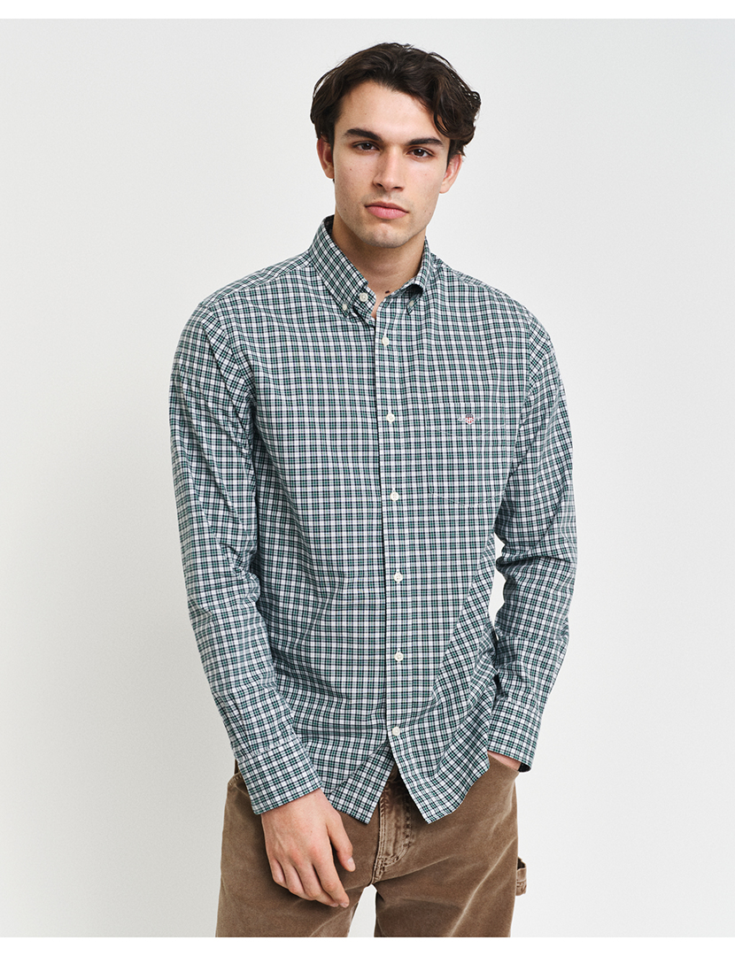 Green Regular Fit Checkered Shirt