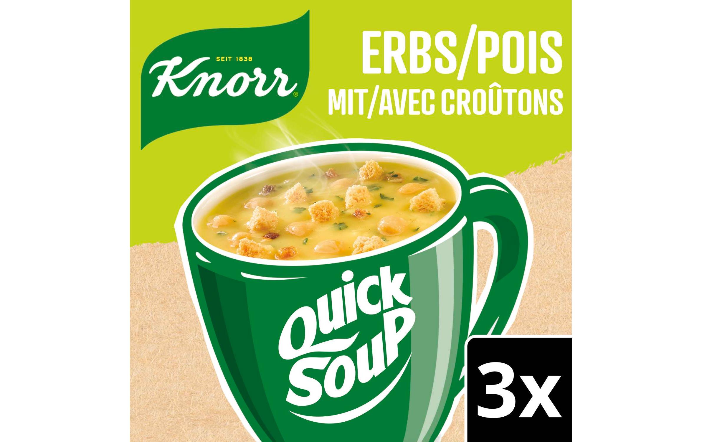 Quick Soup Erbs mit Croûtons 3 PortionenErbsensuppe mit Croûtons