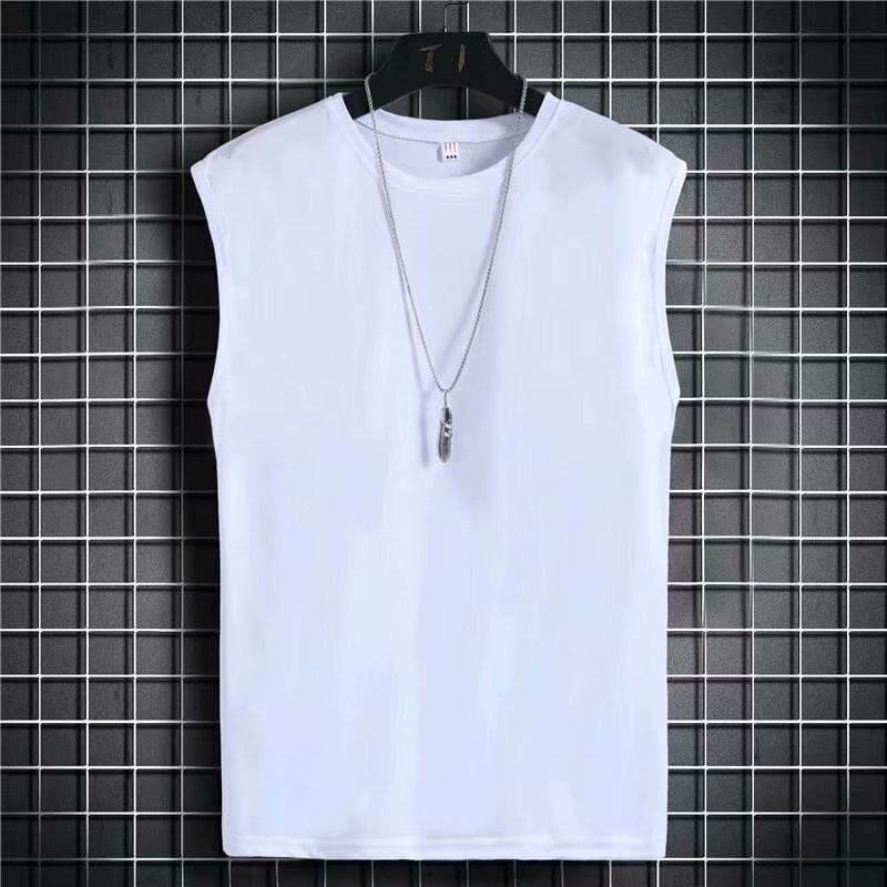 Acritus - Tanktop met ronde hals en effen kleur