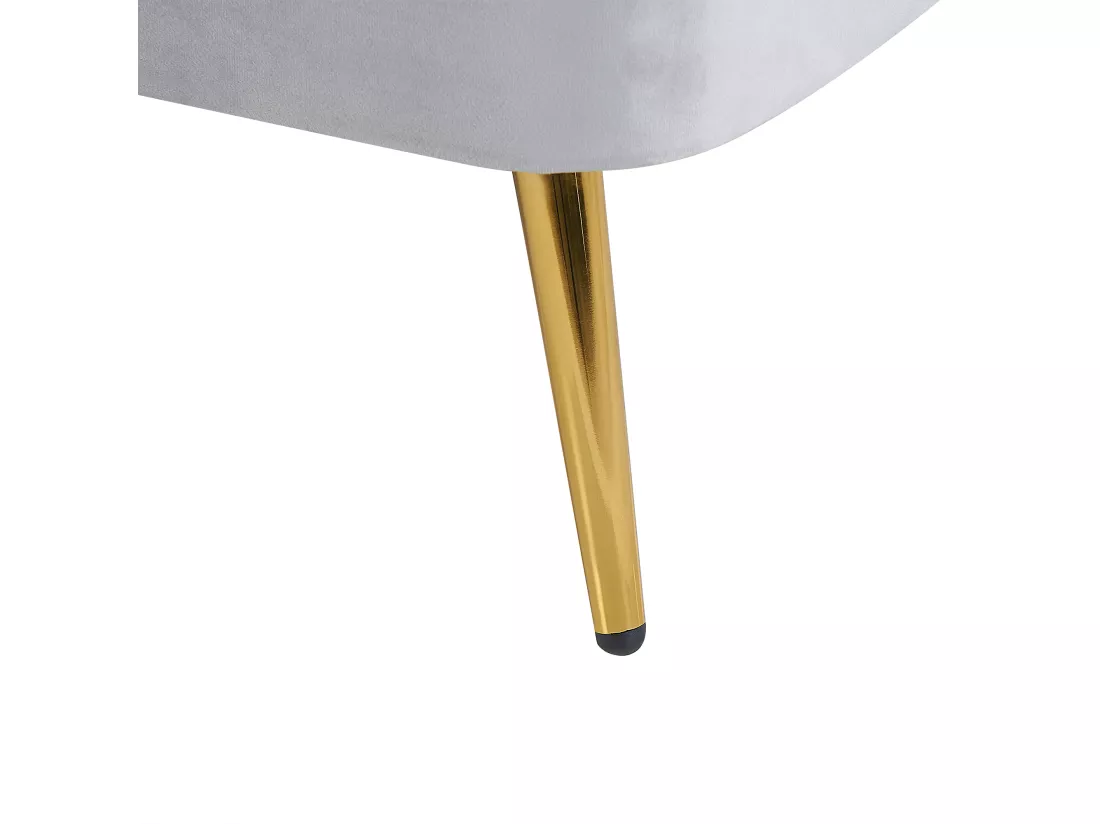 Chaise longue côté droit en velours gris ALLIER