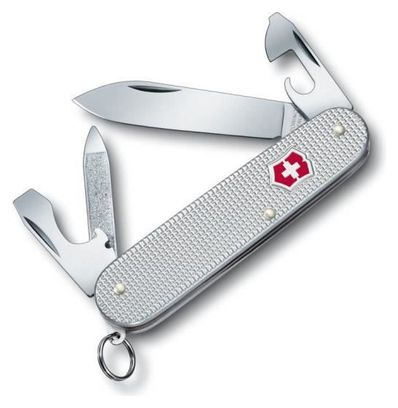 Victorinox Cadet Argent Alox - Couteau Suisse de Poche 84 mm - 9 Fonctions