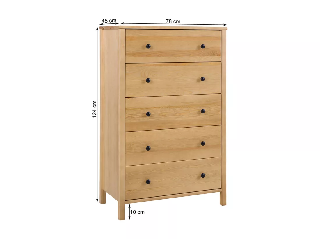 Commode Prestige I en bois, coloris chêne