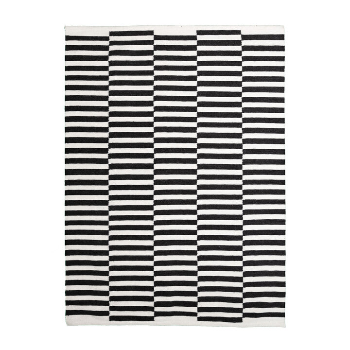 Katoenen vloerkleed - Dazzle Blocks Zwart/Wit