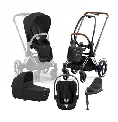 Cybex e-Priam Duovogn inkl. Cloud T & Base, Sepia Black/Chrome Brown