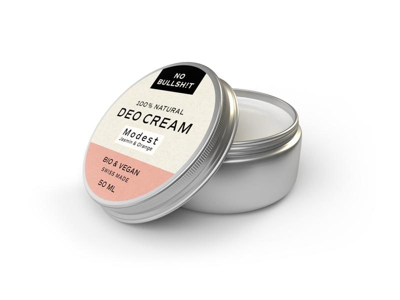 NO BULLSH!T Deo Cream Modest 15 ml Natürliche, vegane Deo Cream ohne künstliche Duft- und Farbstoffe