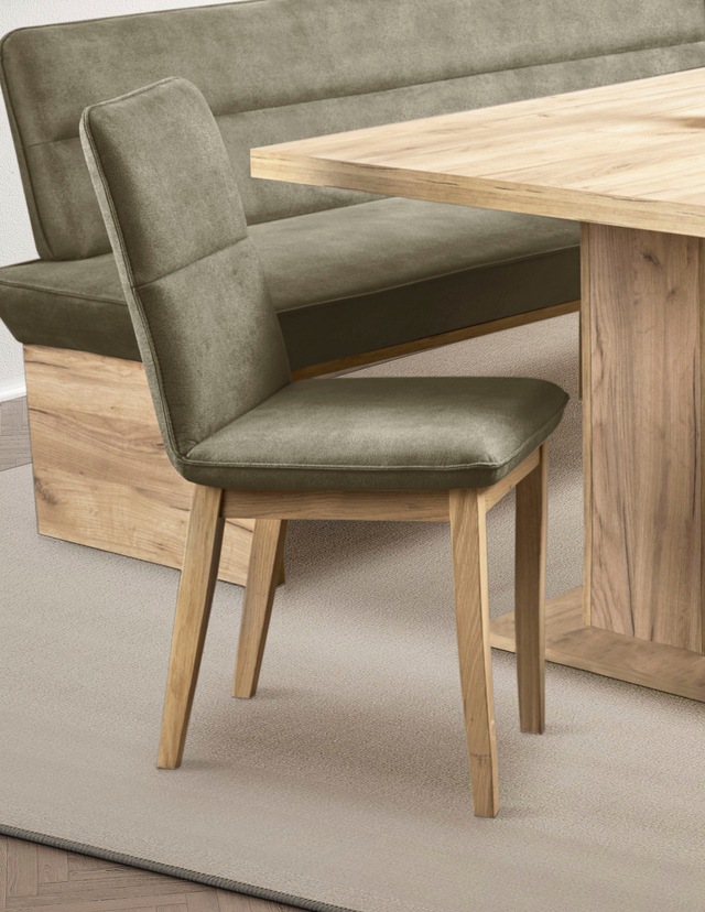 Home affaire Eckbankgruppe »Beluna + Cross Essecke Sitzgruppe Eckbank Küchenbank BESTSELLER« Set, Eckbank, 2 Stühle und Tisch, 4 Stk. tlg. Sitzgruppe Esszimmer Stühle Tisch und Bank bequem gepolstert