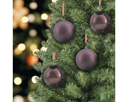 Lafiora kerstboomballen, verpakking van 36, Ø 6 cm, paars