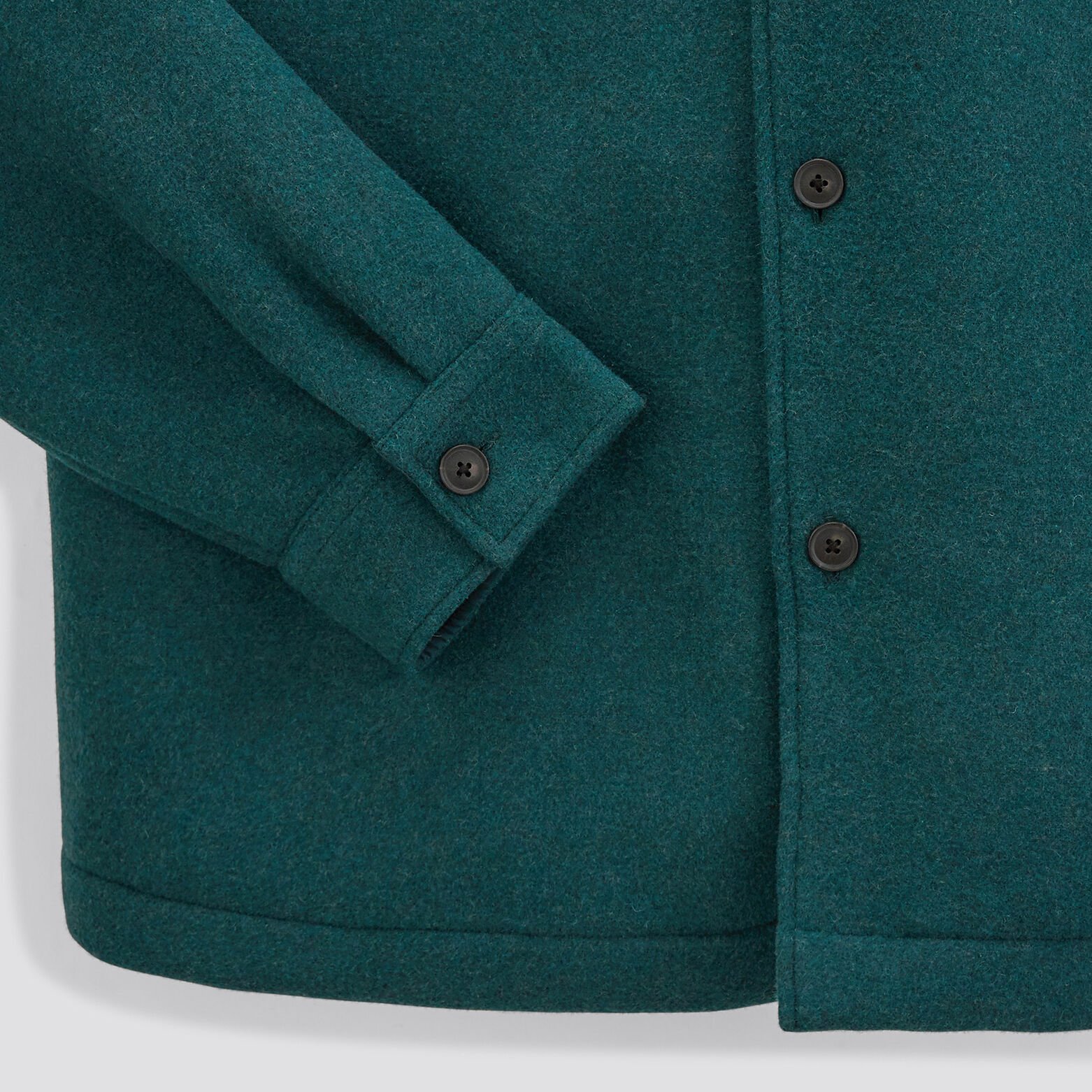 Surchemise regular unie laine polyester recyclé Vert clair