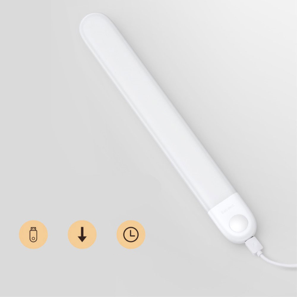 LED Lichtleiste Magnetische USB Leuchte Schrank Beleuchtung mit PIR Bewegungsmelder   Magnet Halterung - Kaltweiss