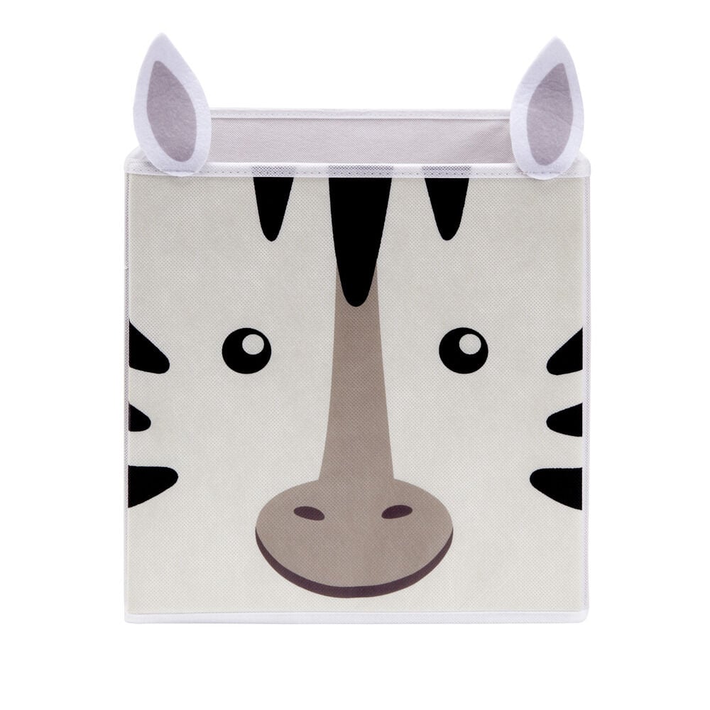 Panière de rangement carrée enfant zèbre 31x31xH31cm