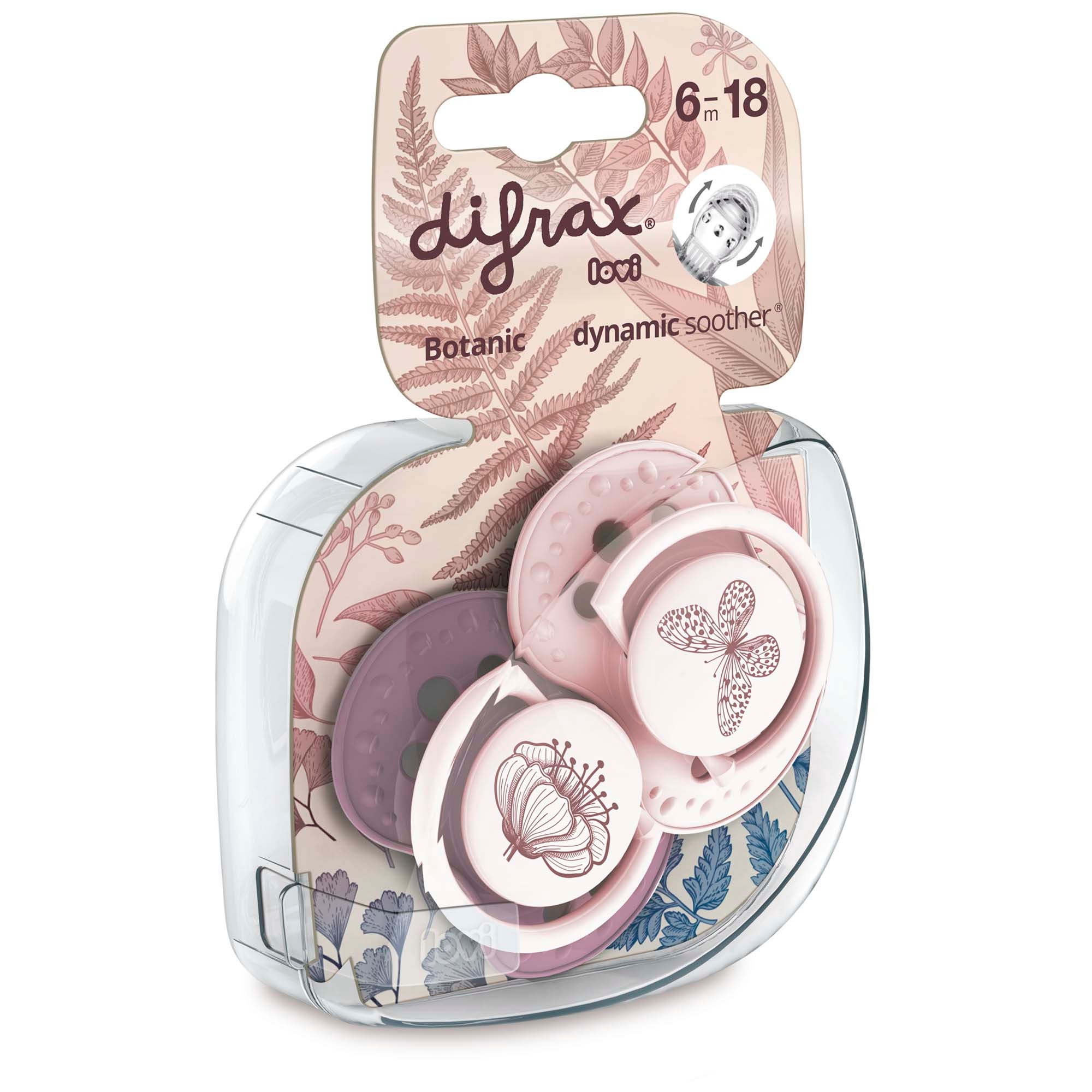 Difrax Lovi Fopspeen 6-18M Harmony roze