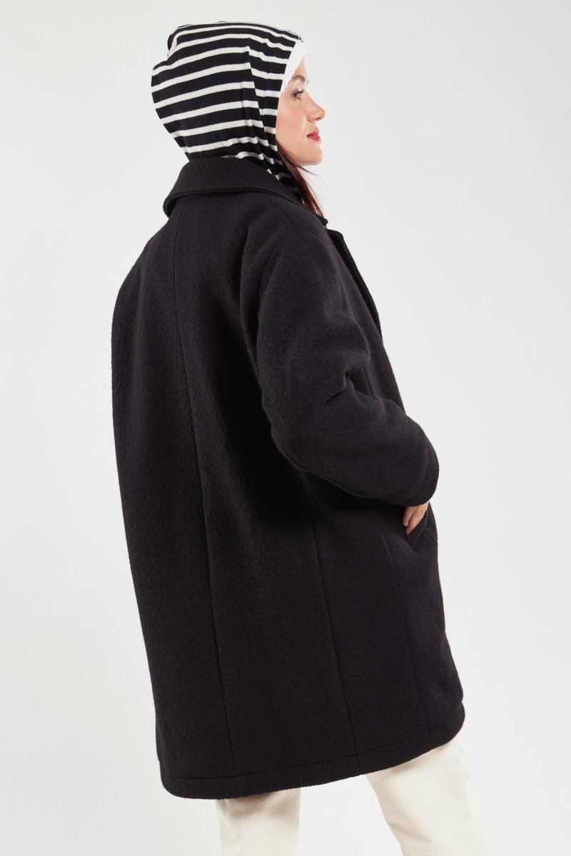 Manteau boutonné - laine bouillie