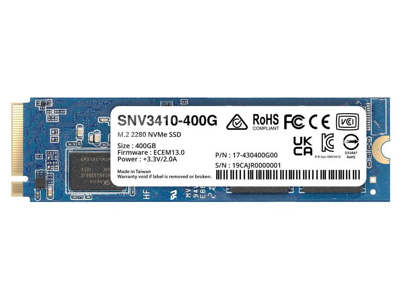 Synology SSD SNV3410 M.2 2280 NVMe 400 GB Langlebige SSD für anspruchsvolle Caching-Workloads
