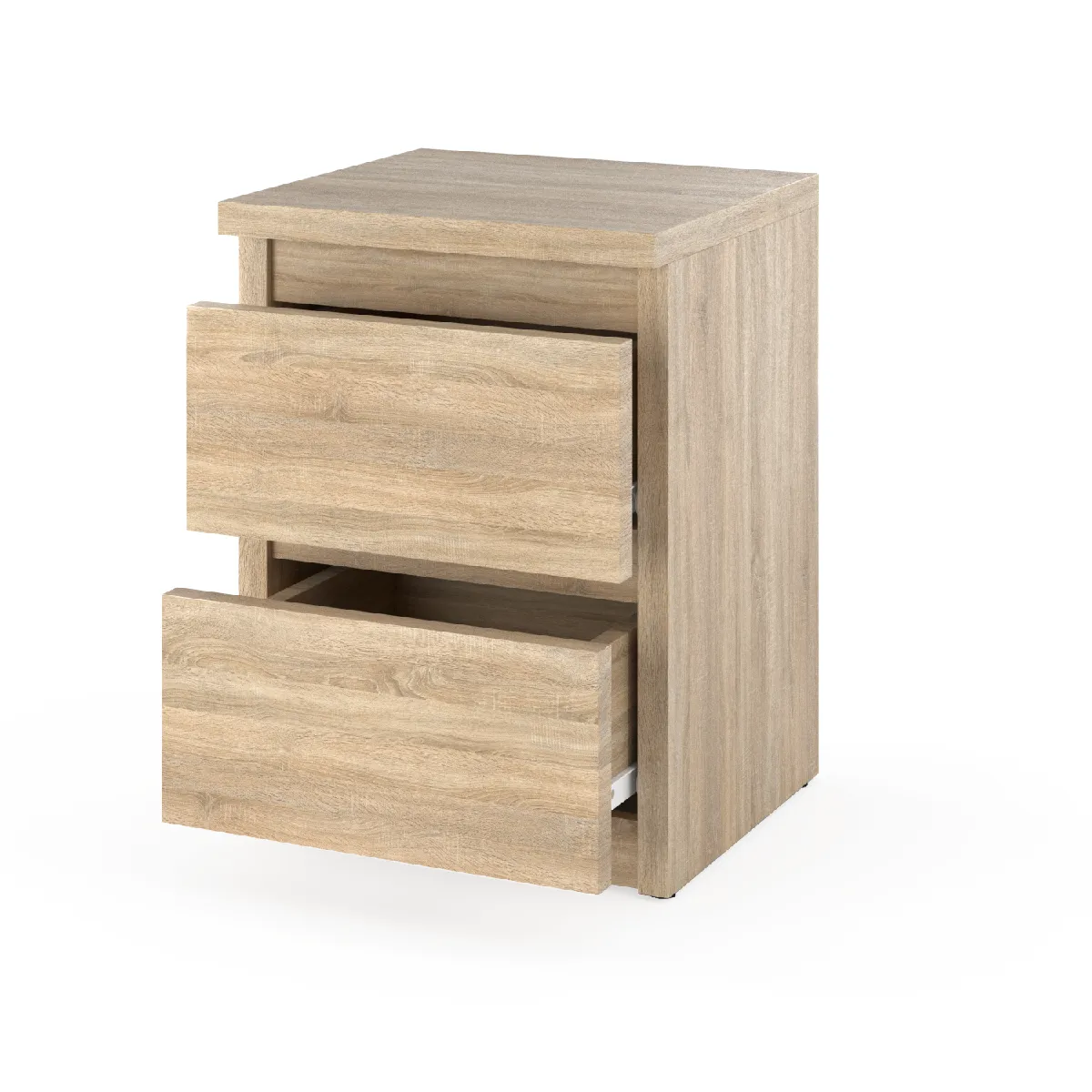 Table de Chevet Chêne Sonoma - 2 Tiroirs - 30 cm