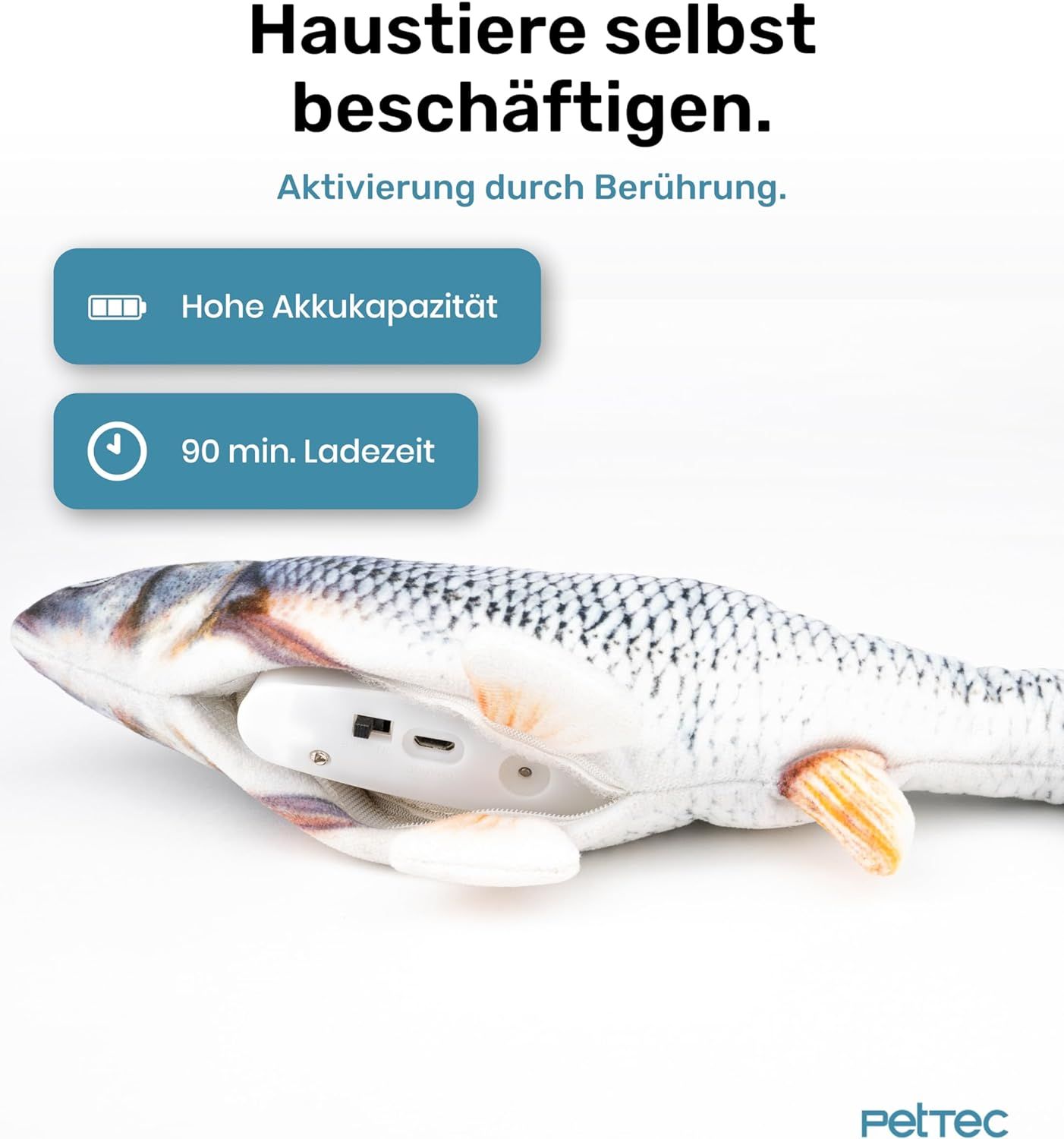 PetTec interaktives Plüschtier für Katzen - Fisch