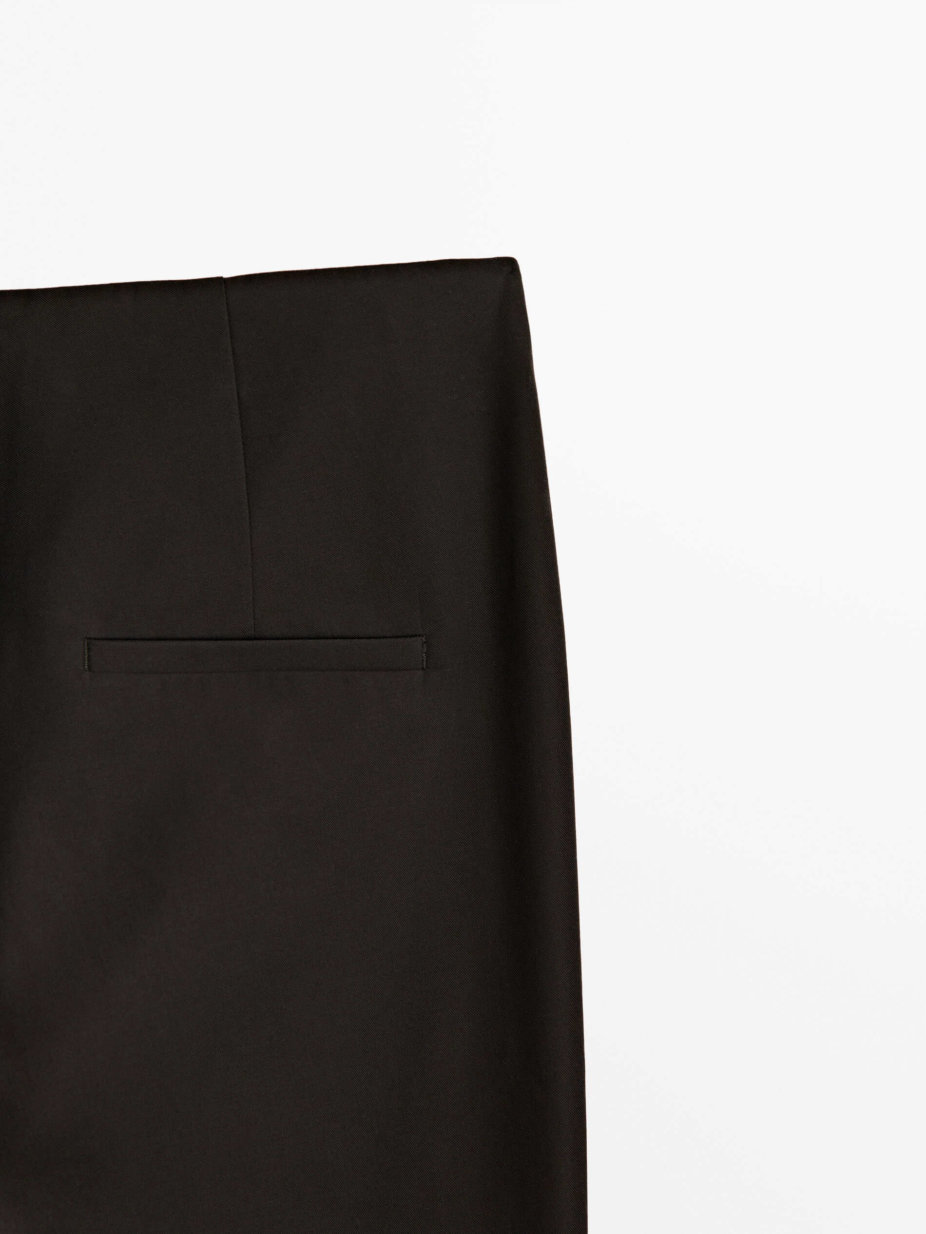 Pantalon negro mezcla algodón slim - NEGRO
