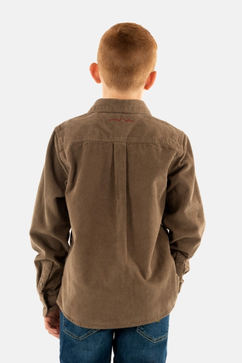 Chemises manches longues teddy smith velvet 541 chatain